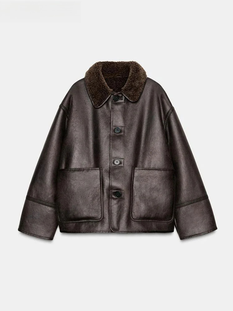 Women'S Fashion Utility Jacket - Veste Double face solide pour femme,