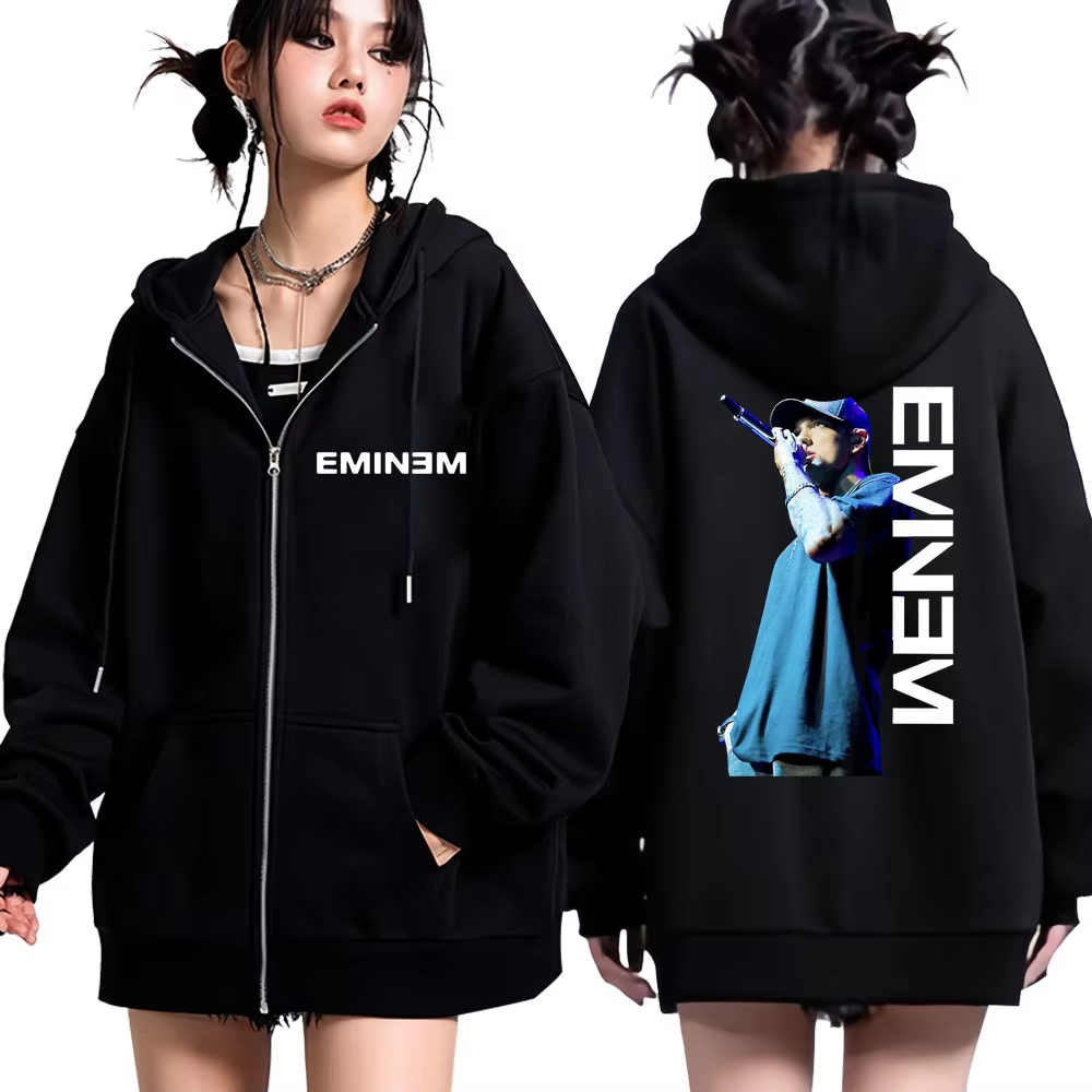 Women Fashion Pose - Sweat à capuche zippé avec imprimé