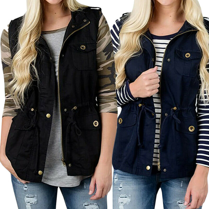 Women'S Fashion Utility Jacket - GlaOlive Cargo Utility Jacket for Women,