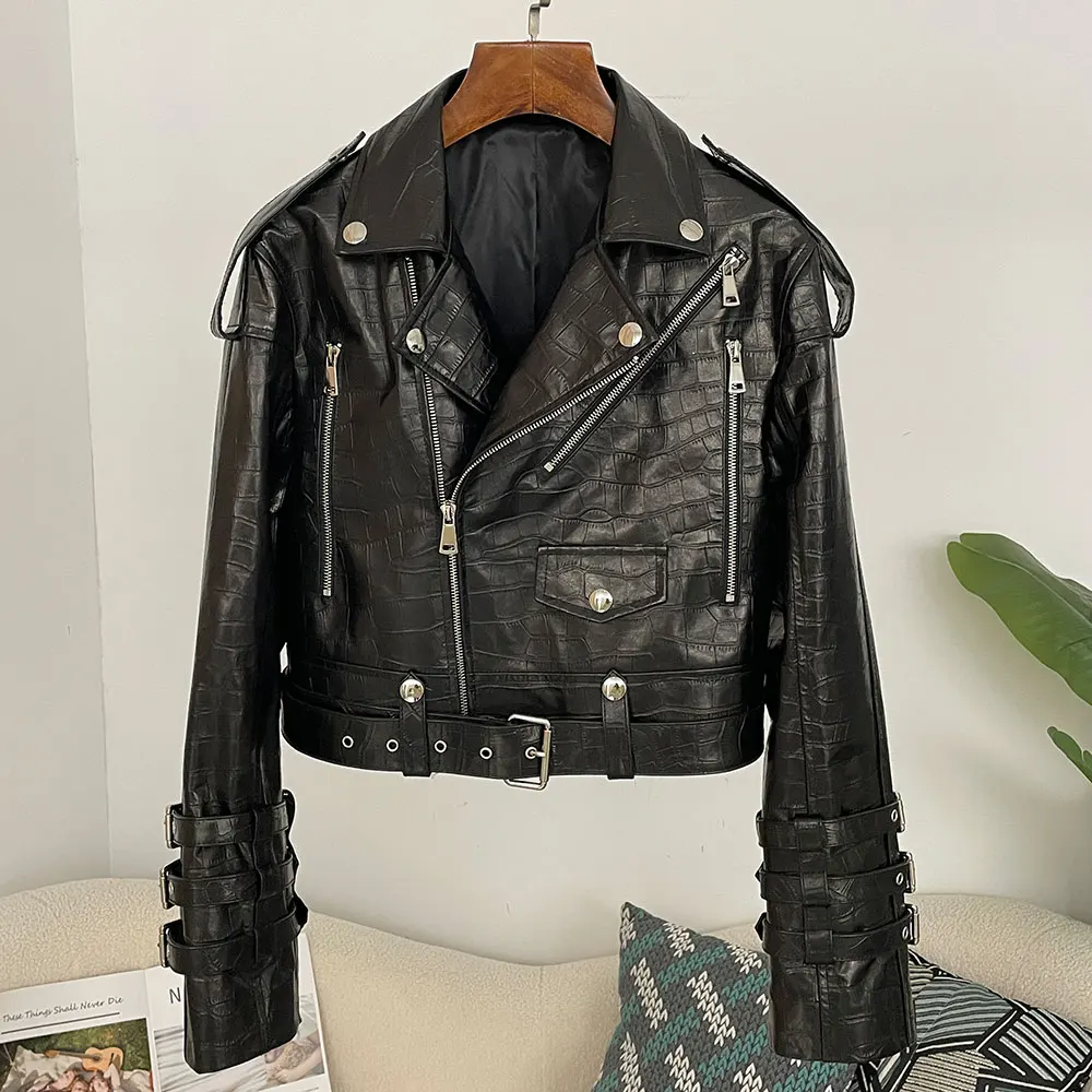 Veste utilitaire en cuir vérit - Women'S Fashion Utility Jacket avis et prix