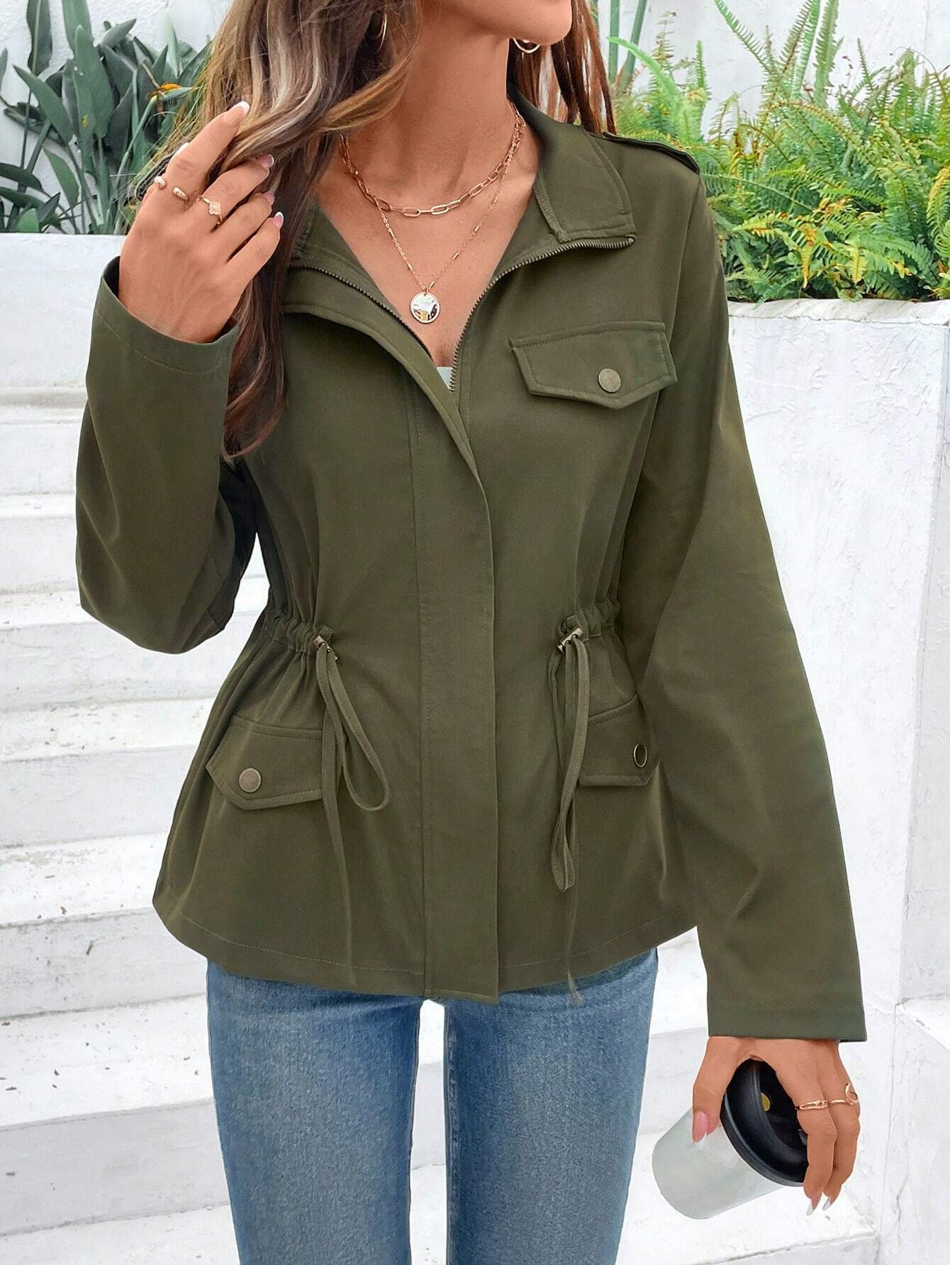 Veste utilitaire pour femme av - Women'S Fashion Utility Jacket avis et prix
