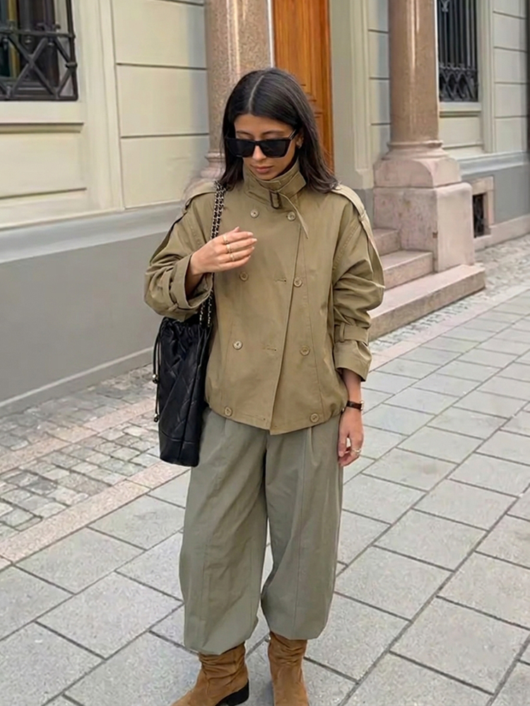 Veste Trench Courte Utilitaire - Women'S Fashion Utility Jacket avis et prix