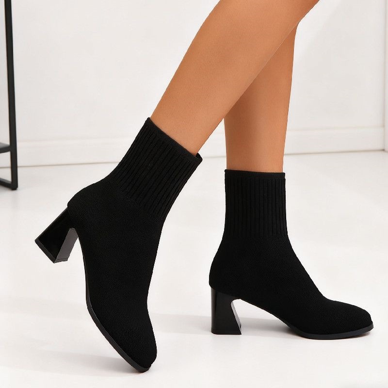 Bottines courtes à bout carré  - Women'S Fashion Socks avis et prix
