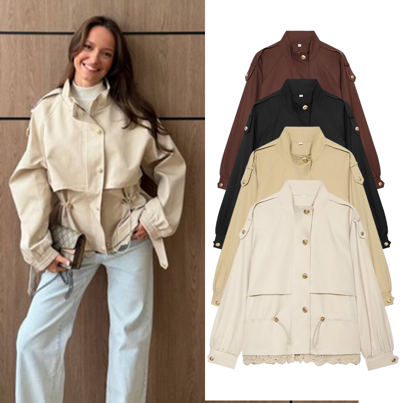 Veste utilitaire à bordure en  - Women'S Fashion Utility Jacket avis et prix