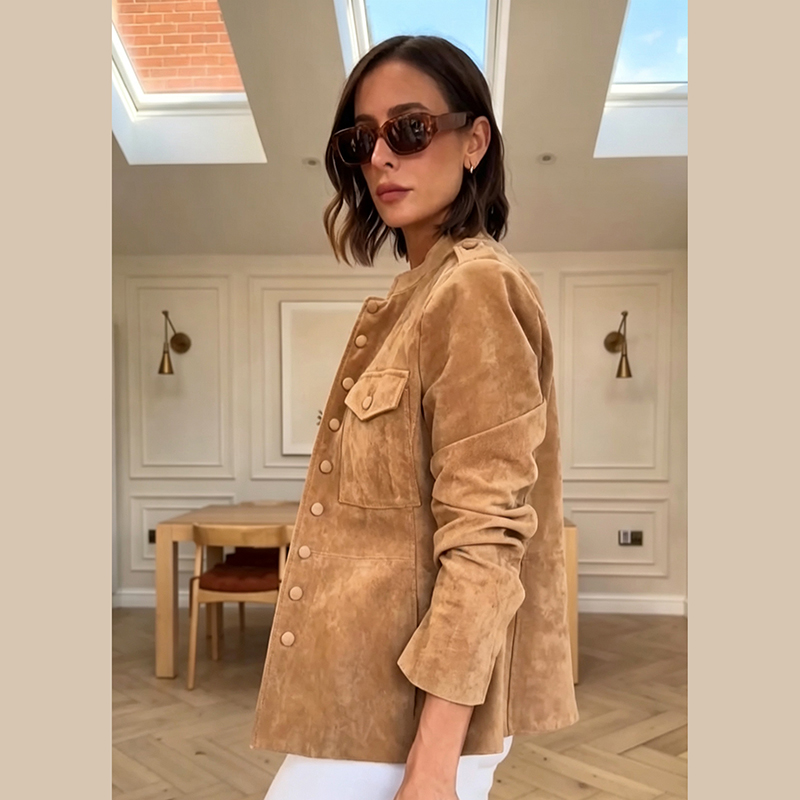Veste courte en daim synthétiq - Women'S Fashion Utility Jacket avis et prix
