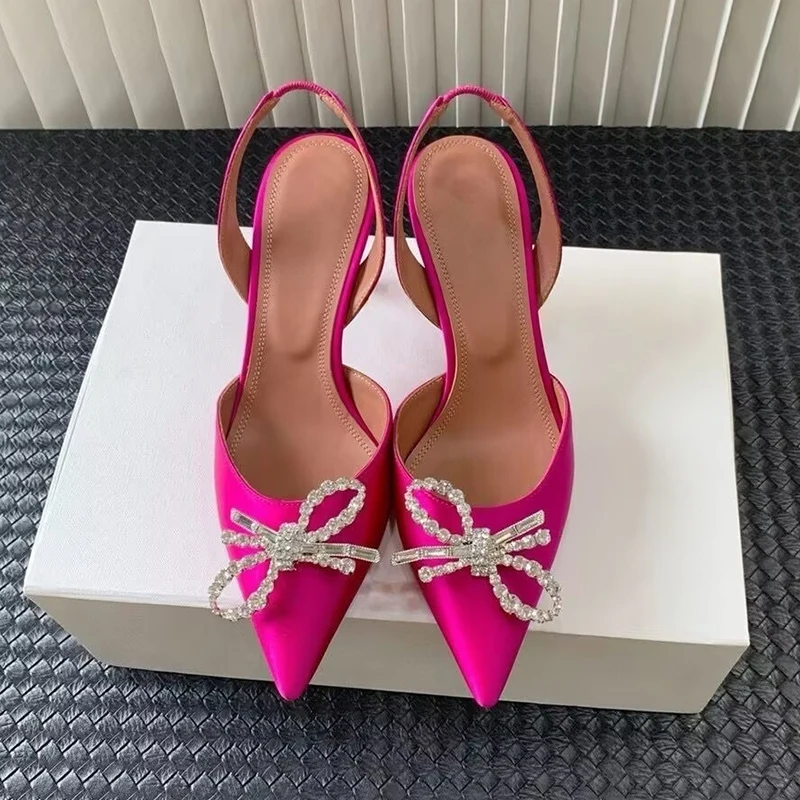 Sandales à talons fins avec nœ - Slip Dress Satin avis et prix