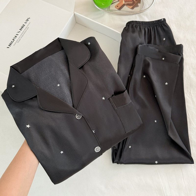 Pyjama en soie glacée noire ét - Women'S Fashion Pajamas avis et prix