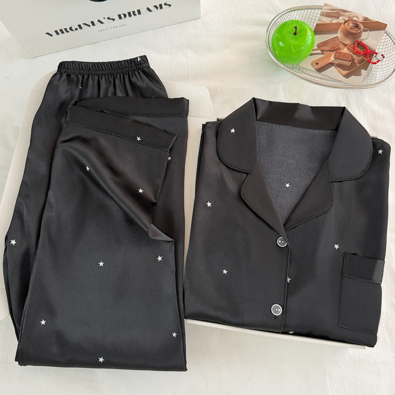 Pyjama en soie glacée noire ét - Women'S Fashion Pajamas avis et prix