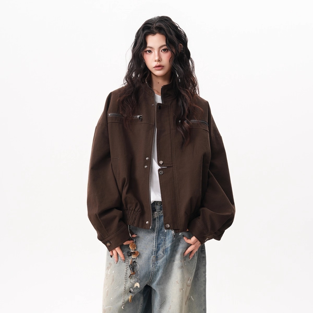 Veste de travail vintage pour  - Women'S Fashion Utility Jacket avis et prix