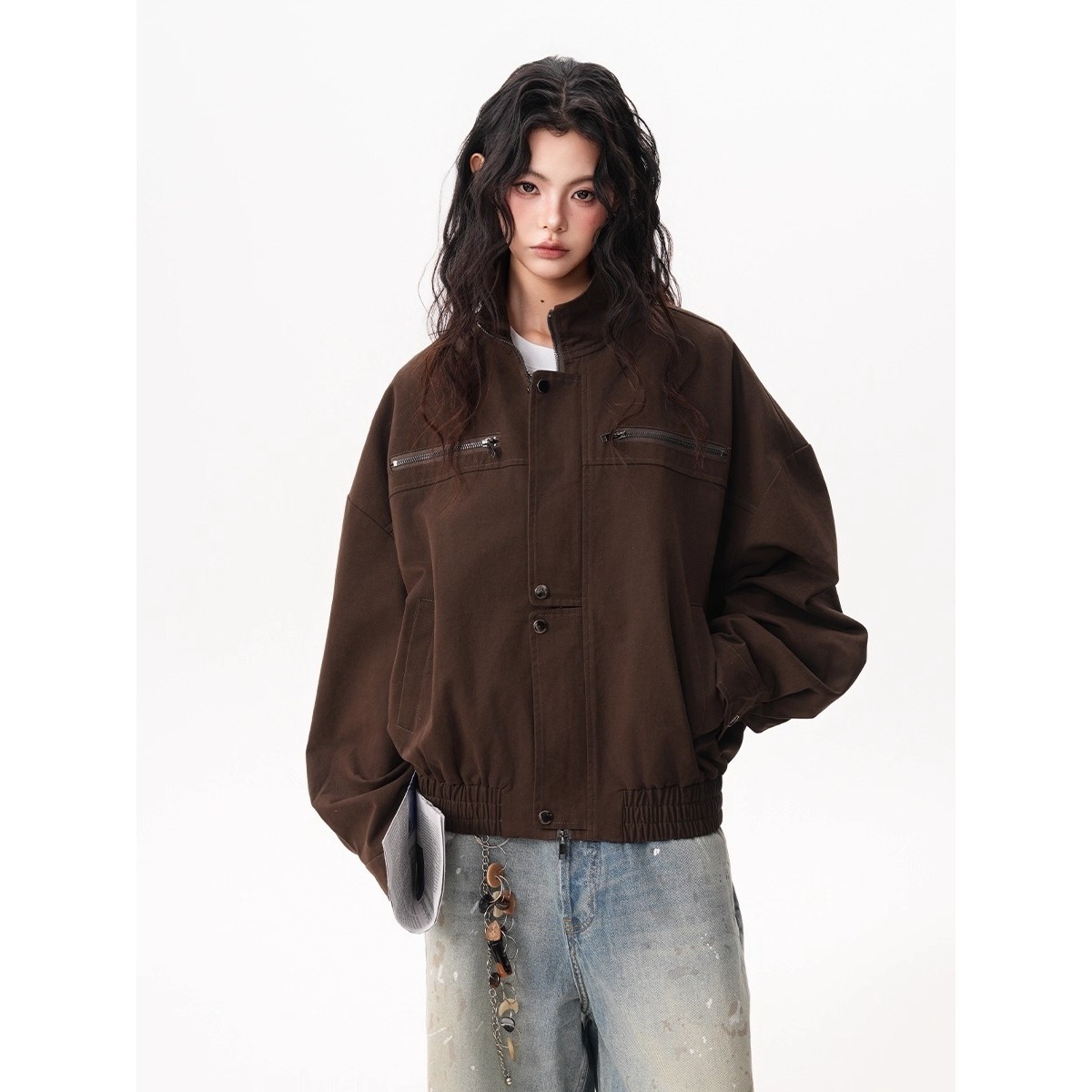 Veste de travail vintage pour  - Women'S Fashion Utility Jacket avis et prix
